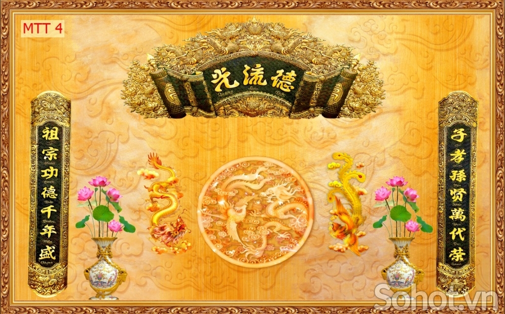 Tranh câu đối phòng thờ