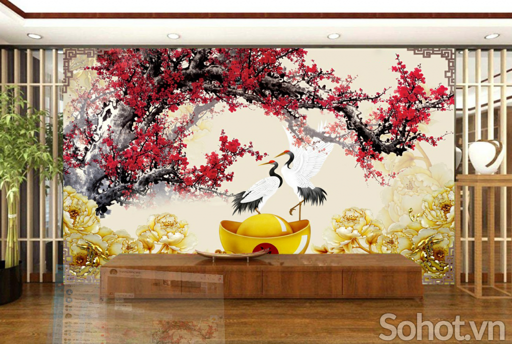 Tranh gạch 3d trang trí phòng khách sang trọng - BNM89