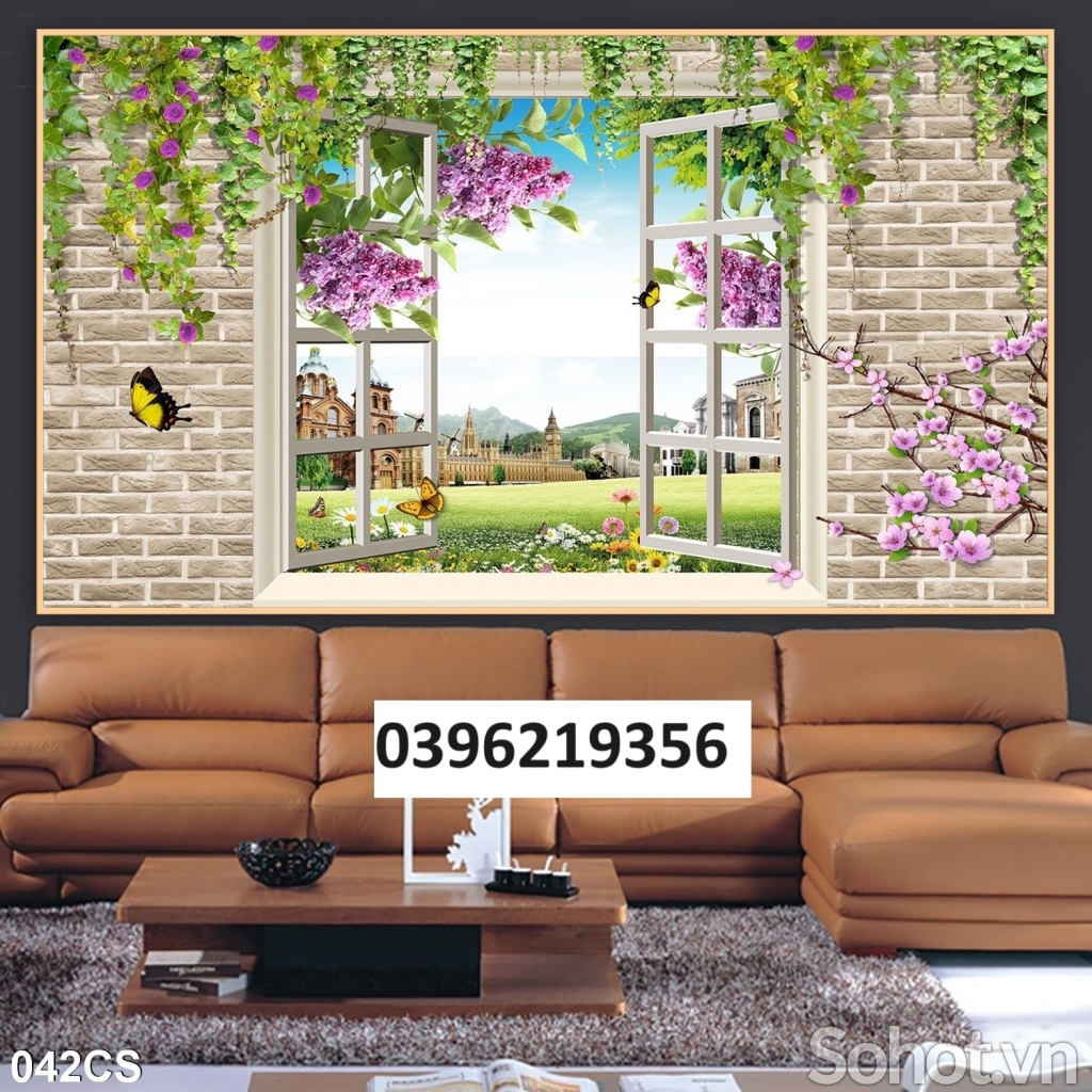 Tranh gạch cửa sổ 3D đẹp