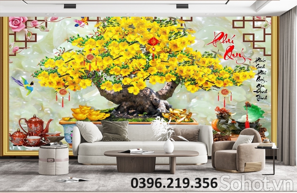 Gạch tranh đẹp 3D tài lộc