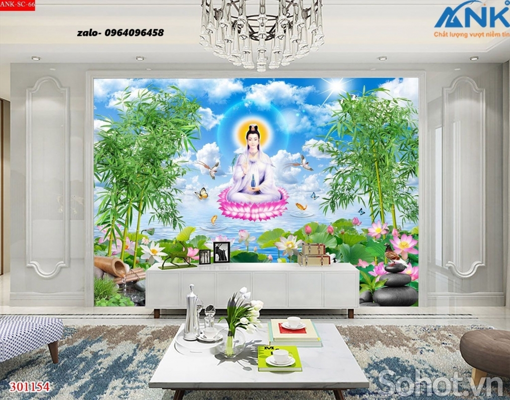 Tranh gạch 3d tranh phật - gạch 3f tranh phật - CX44