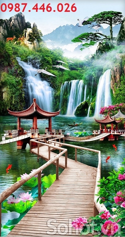 Gạch tranh thác nước dựng vách HP9283