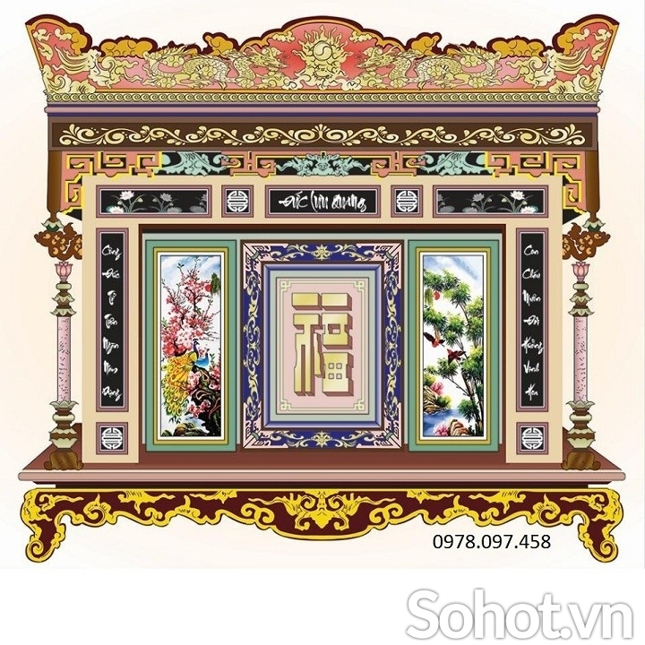 Tranh gạch ốp phòng thờ