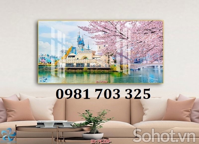 Gạch tranh đẹp trang trí phòng khách