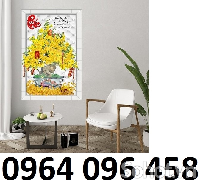 tranh gạch 3d cây mai - CBB66