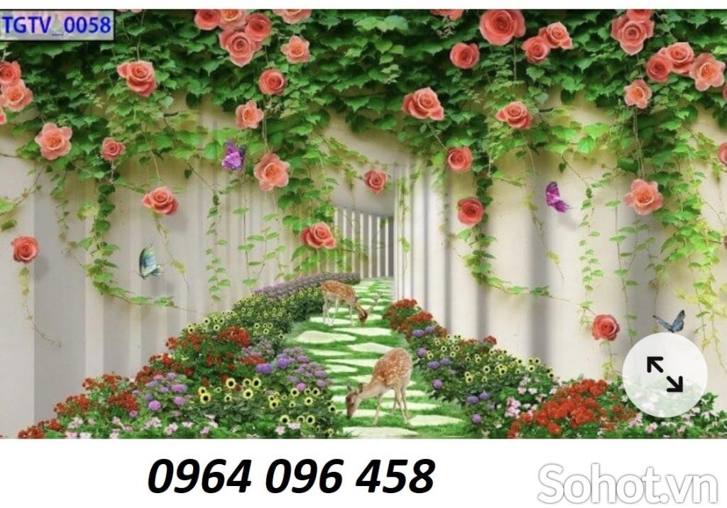Tranh hoa hồng - tranh gạch 3d hoa hồng - HV4