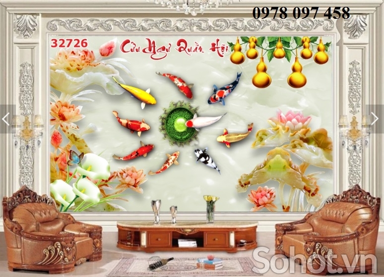Tranh dán tường phòng khách