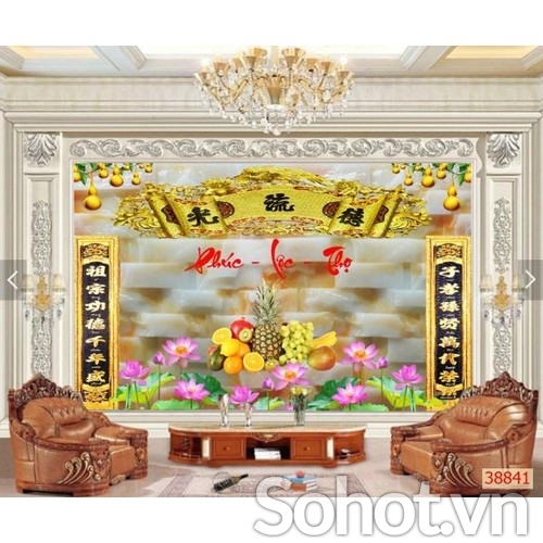 Gạch tranh 3D - tranh phòng thờ