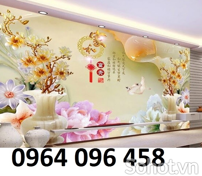 Tranh 3d - gạch tranh 3d phòng khách - QPO98
