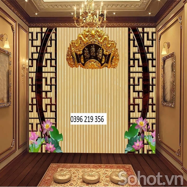 Tranh gạch men Phòng Thờ phong thủy đẹp