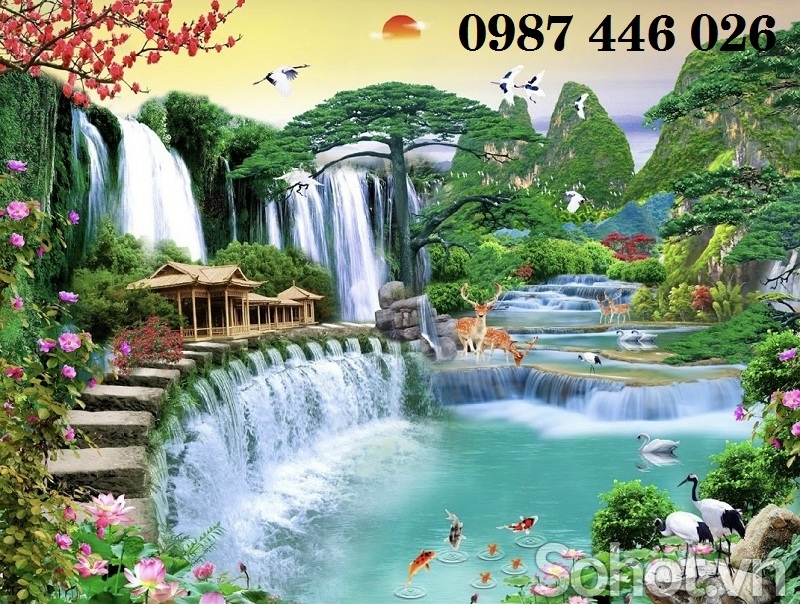 Tranh gạch men sơn thủy HP96722