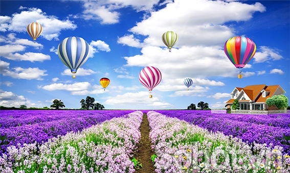 Tranh gạch vườn hoa trang trí phòng