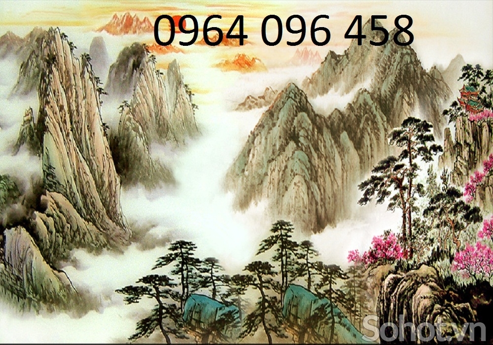 Tranh gạch 3d ốp tường mây núi - SCXV4