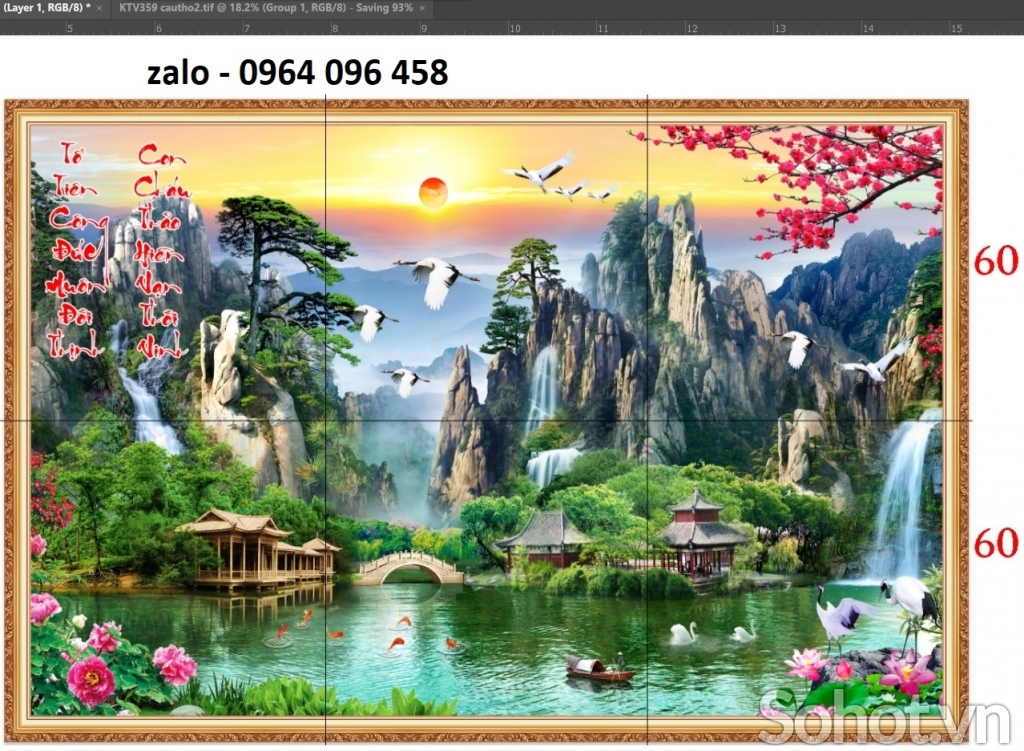 Tranh gạch 3d phong cảnh đồng quê - SCXB74