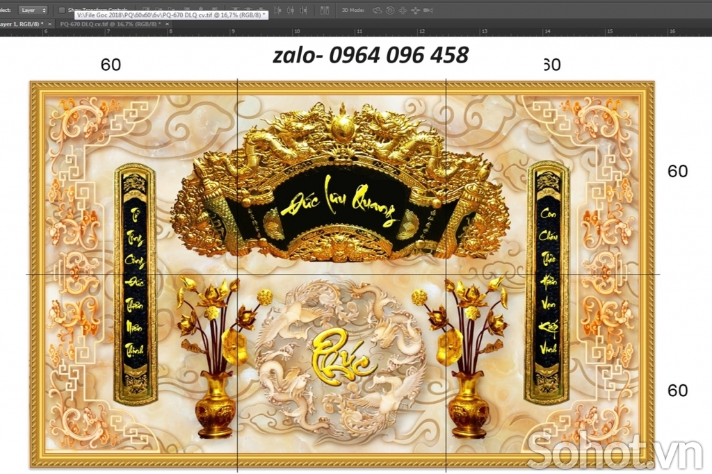 Tranh gạch 3d ốp tường phòng thờ - GBCV7