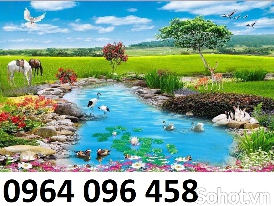 Tranh gạch phong cảnh đồng quê 3d - DXCV2