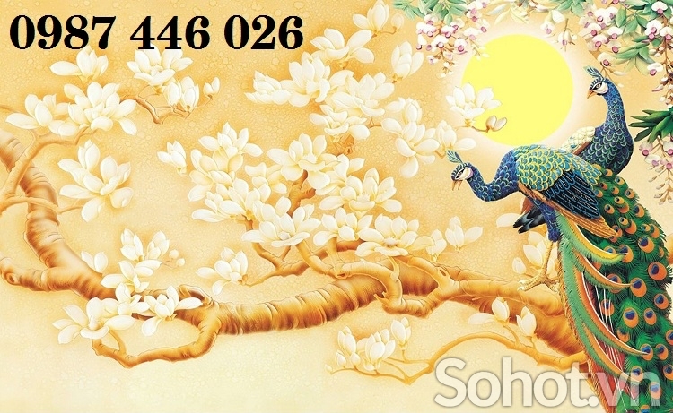 Gạch tranh rồng phượng vàng HP8733