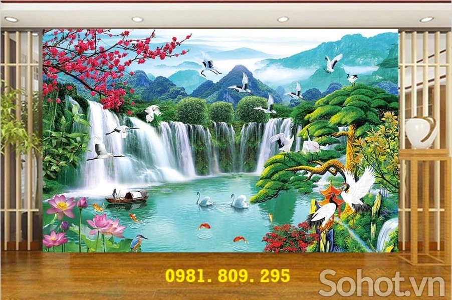 Mẫu Tranh Gạch 3D phong cảnh Phong Thủy Hút Tài Lộc nhất