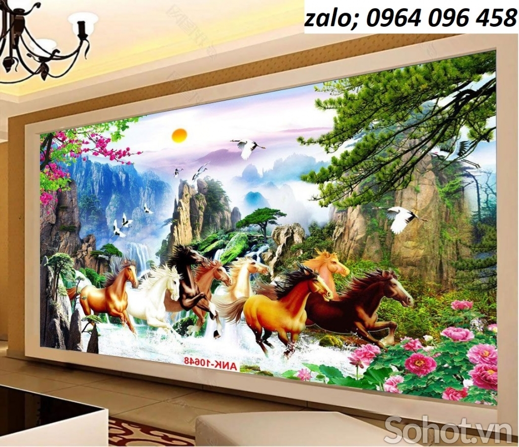 Tranh mã đáo thành công - gạch tranh 3d ốp tường - HHH5