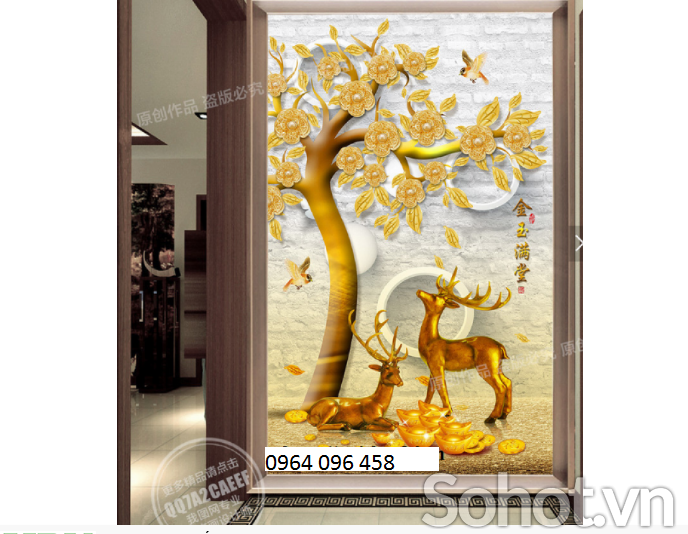 Tranh gạch 3d - gạch tranh 3d trang trí phòng khách - 07CVB