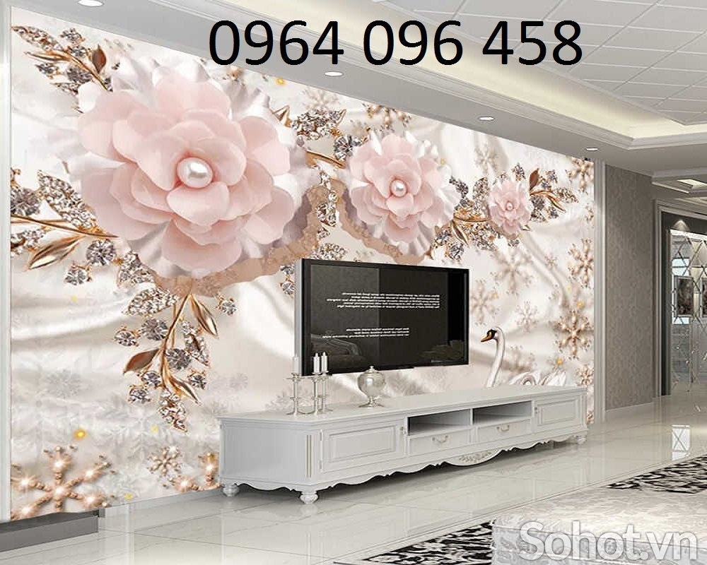Tranh gạch 3d hoa giả ngọc - 322SB