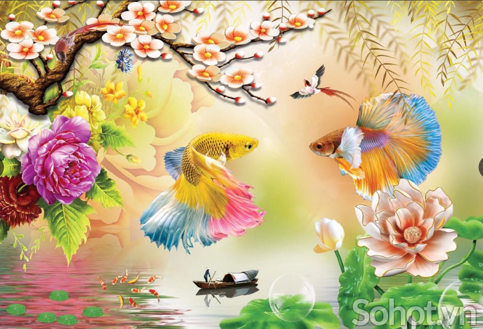 Tranh phong thủy 3d - tranh gạch 3d phong thủy - 322QN