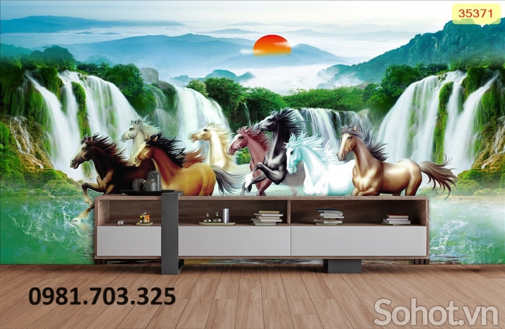 Tranh gạch đẹp 3d bát mã