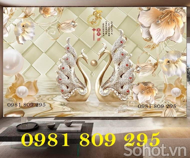 Tranh gạch men ốp phòng khách