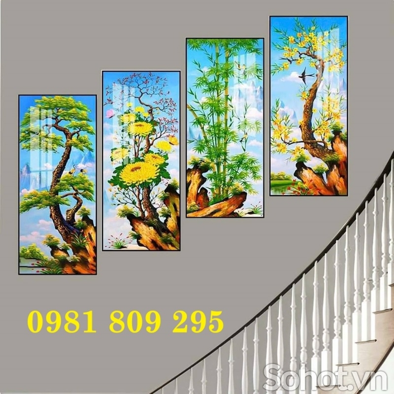Tranh gạch tứ quý ốp tường HN92392