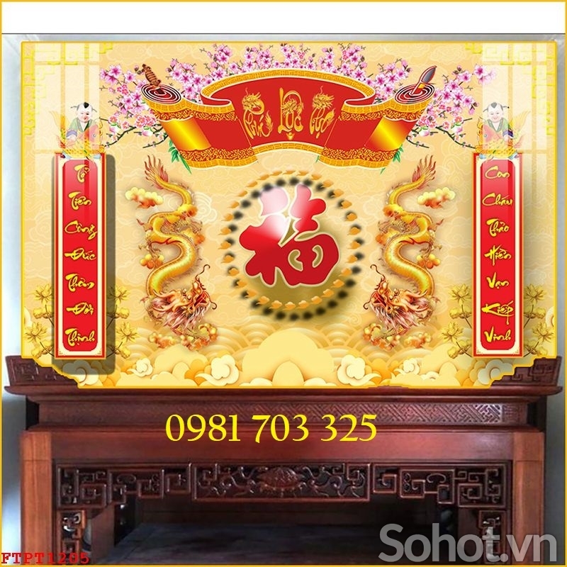 Tranh ốp phòng thờ, gạch men 3D
