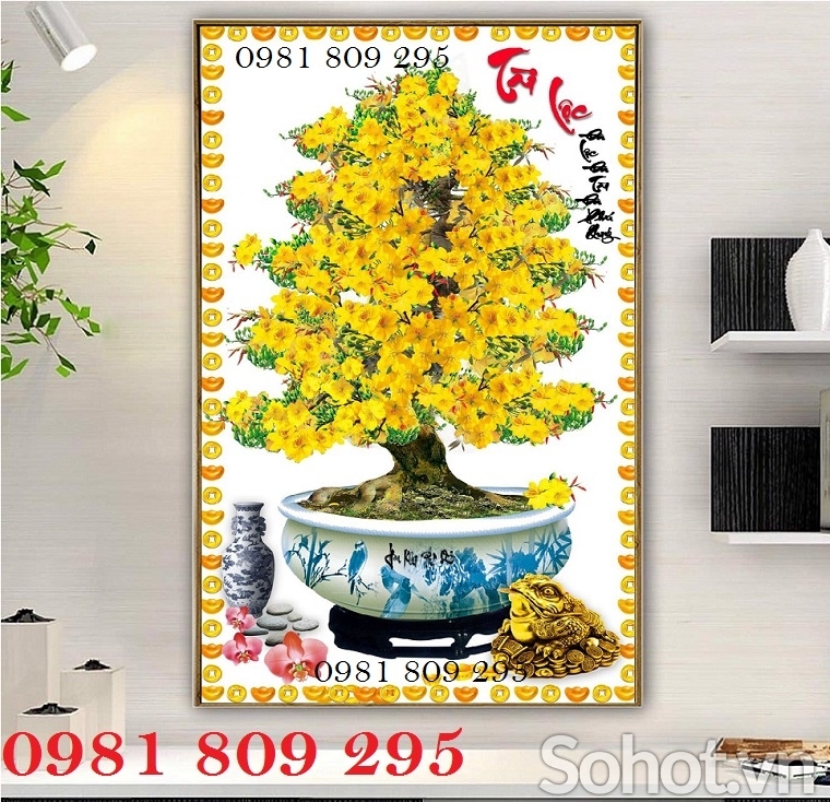 Tranh 3d hoa mai , gạch tranh 3d khổ dọc DP939