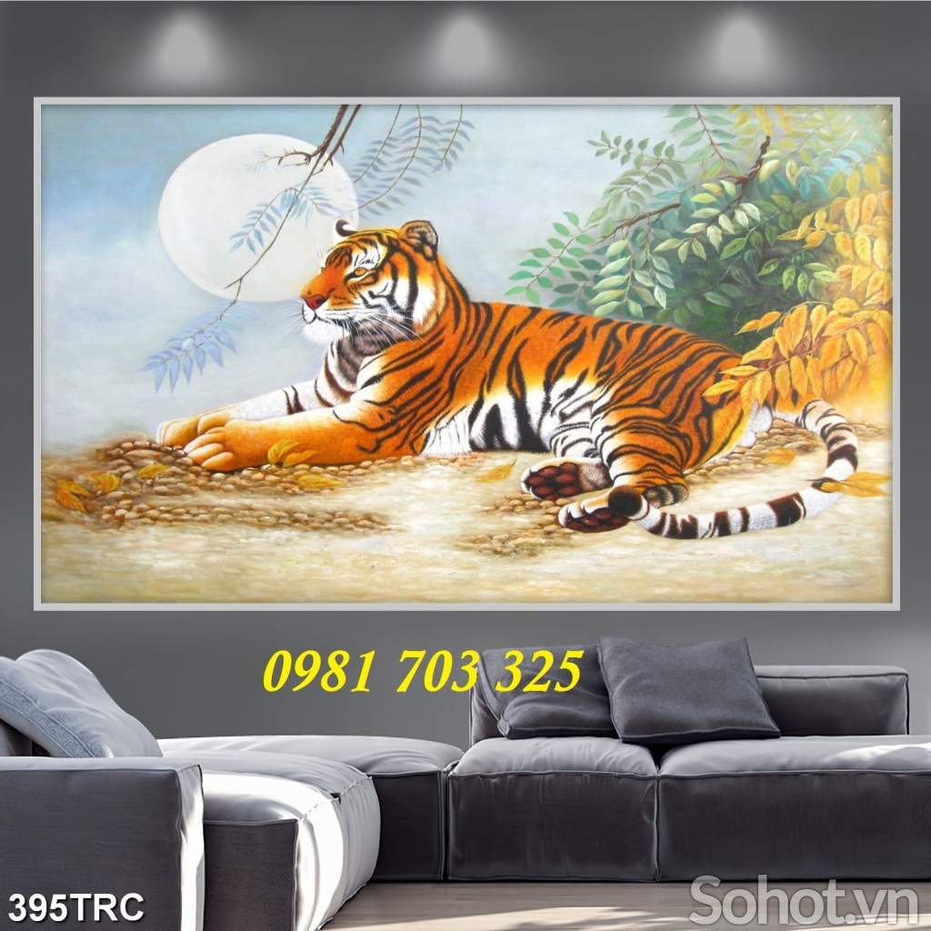 Tranh phong thủy 3D- gạch tranh con hổ