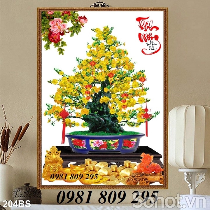 Gạch tranh cao cấp 3D Hoa mai