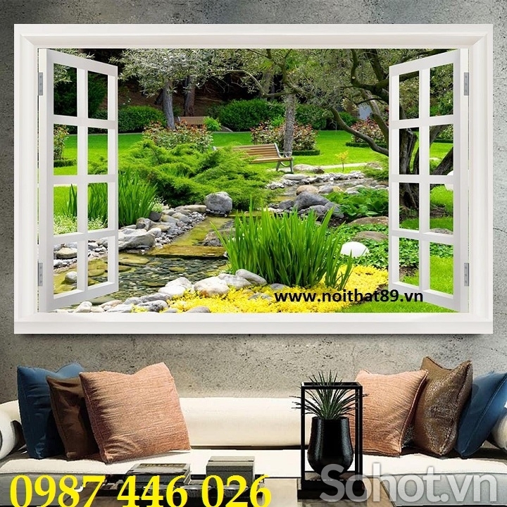 Gạch 3d tranh gạch men cửa sổ HP0282