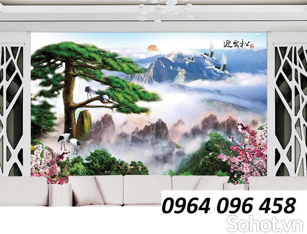 Tranh gạch 3d phong thủy rừng cây -XC444