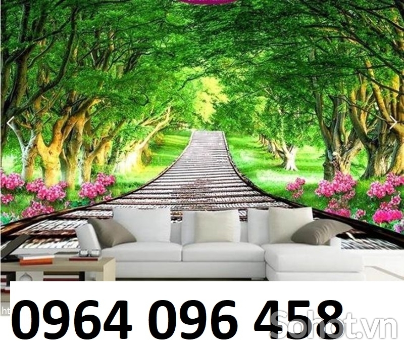 Tranh gạch 3d phong cảnh vườn hoa - SMB43