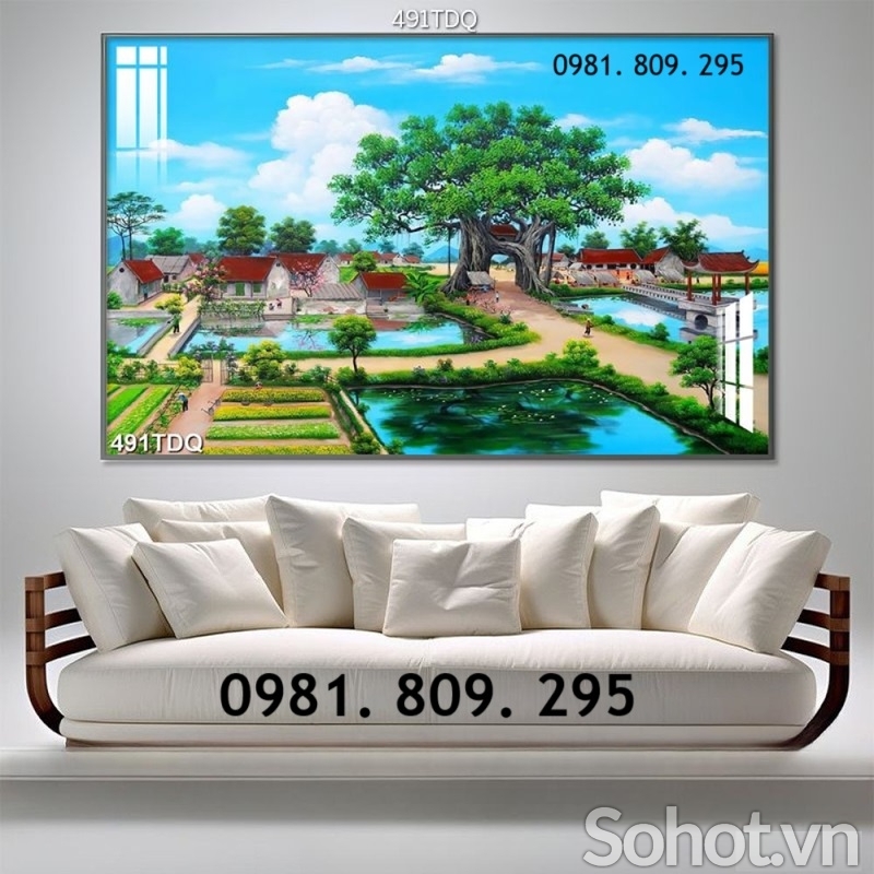 Tranh đồng quê 3d gạch tranh trang trí nhà cửa