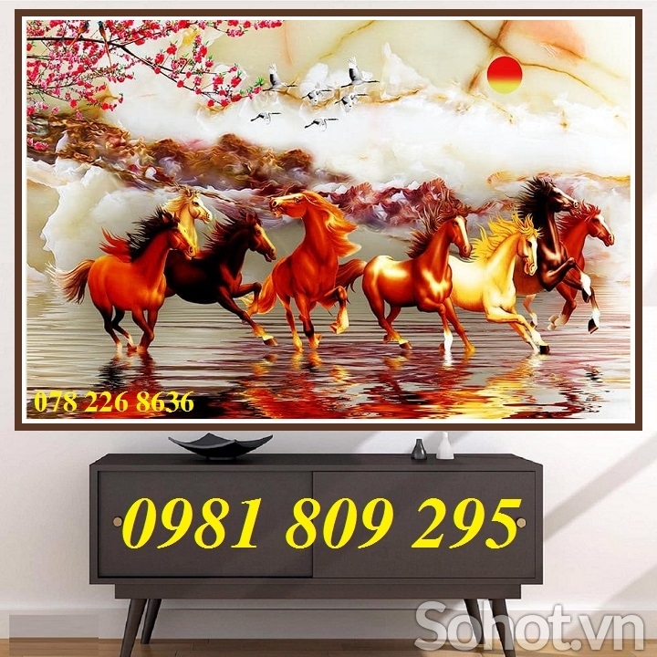 Tranh gạch ốp tường ngựa 3d sứ ngọc