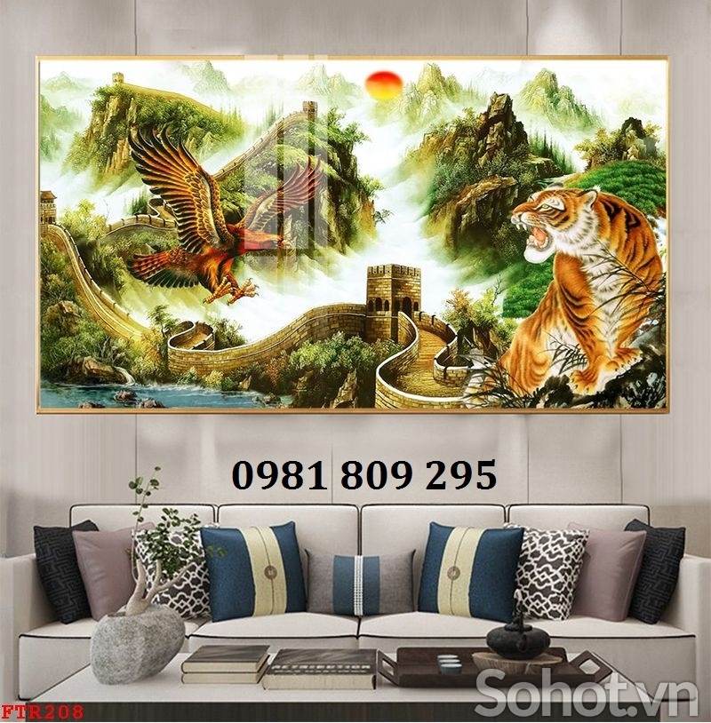 Tranh hổ , gạch tranh hổ 3d ốp tường