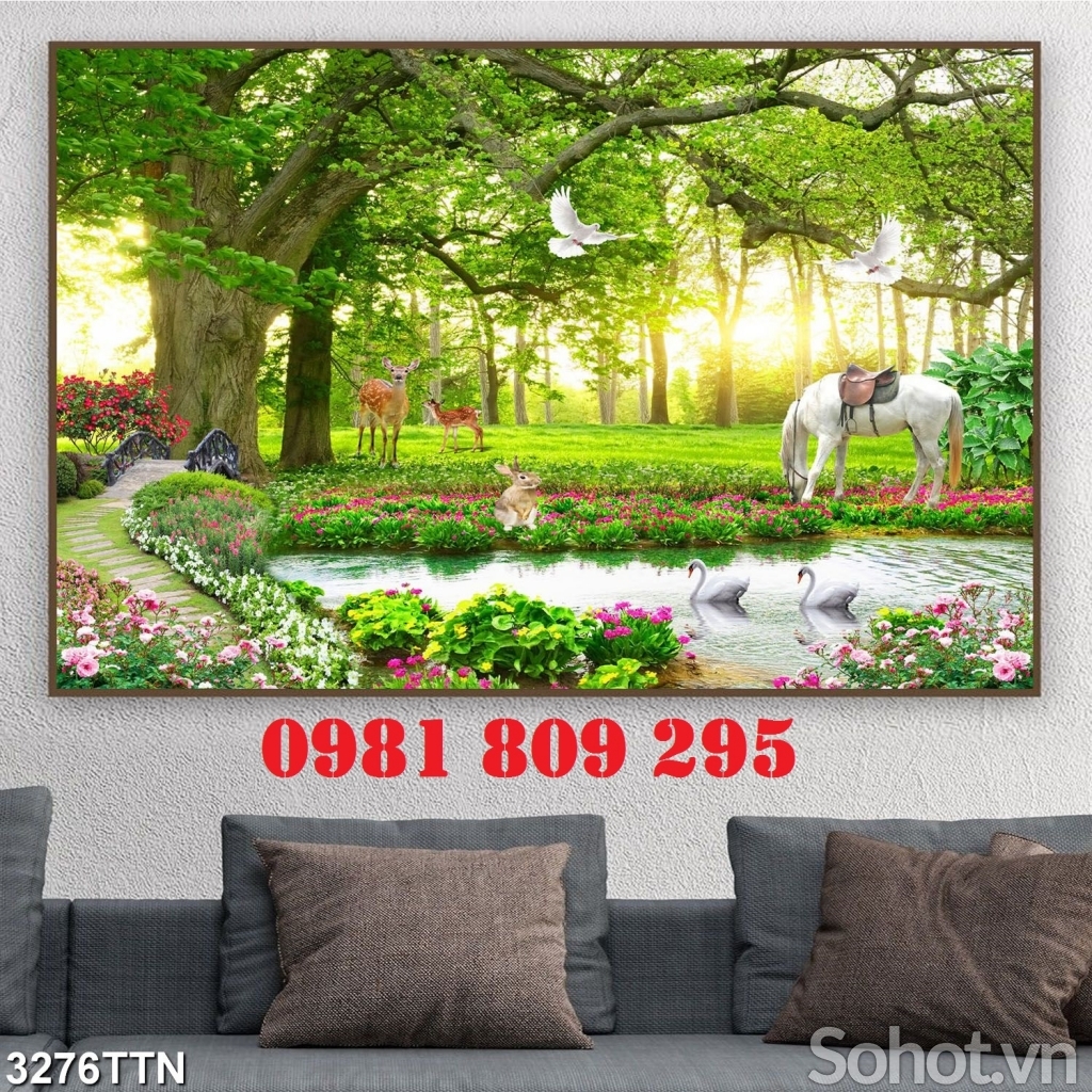 Tranh gạch 3d hoa cỏ thiên nhiên