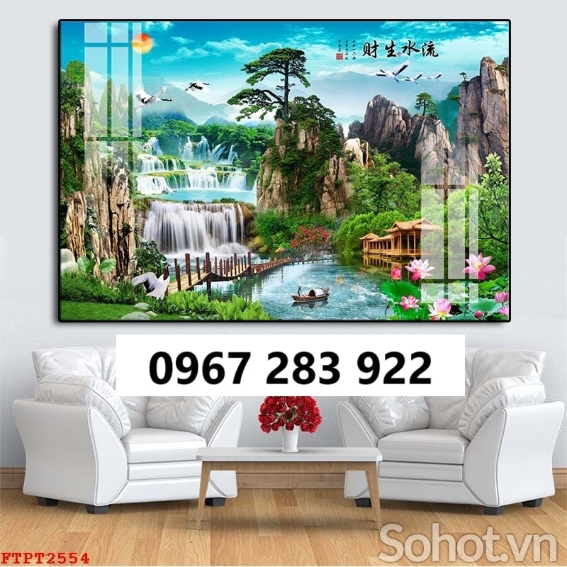 Tranh gạch 3d cảnh thác nước