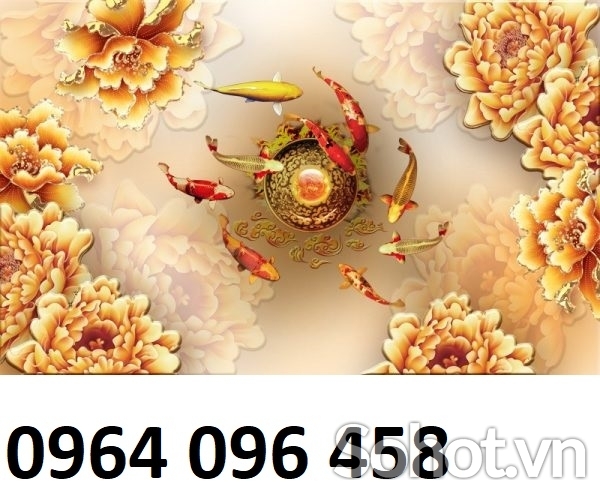 Gạch tranh cá chép hoa mẫu đơn 3d phong thủy - SCCV8