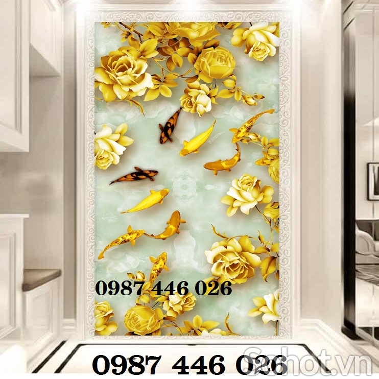 Gạch tranh cá chép 3d HP455