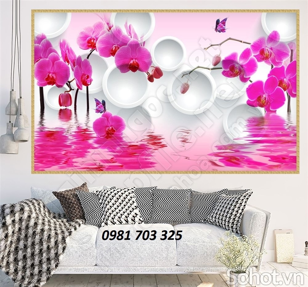 Tranh gạch 3D hoa lan
