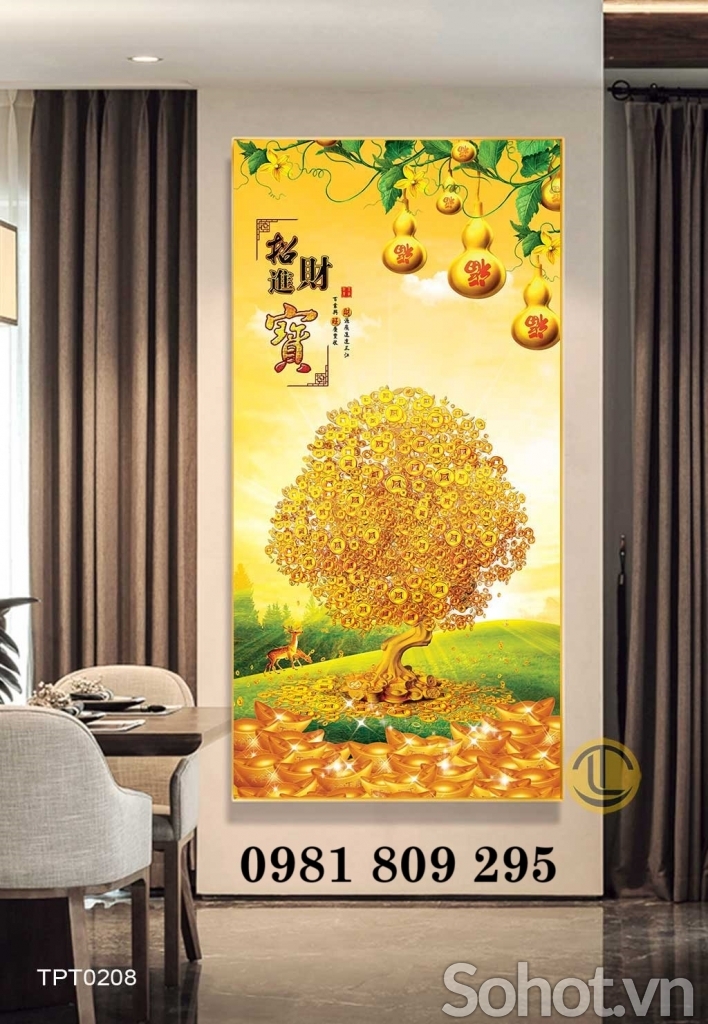 Tranh gạch kim tiền , gạch 3d mới nhất HN929