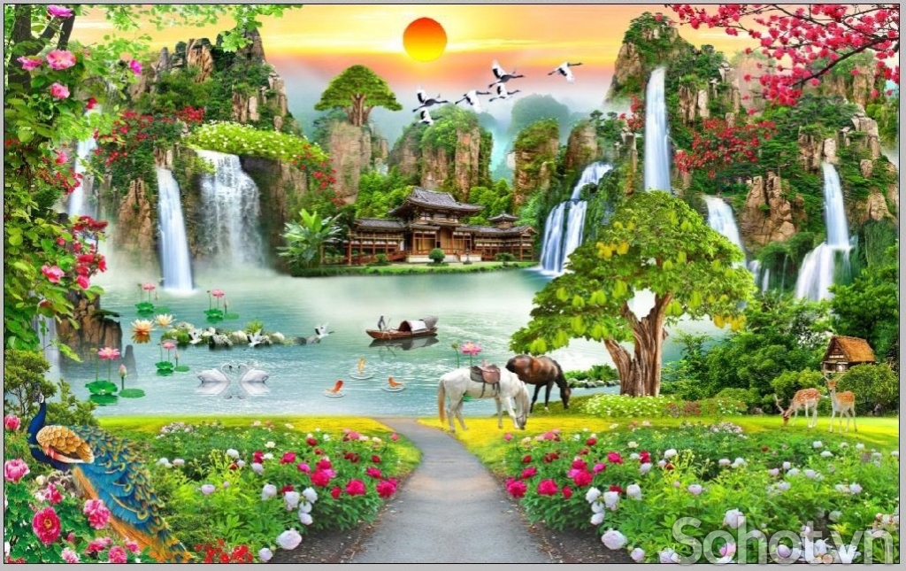 Gạch tranh- tranh trang trí phòng khách