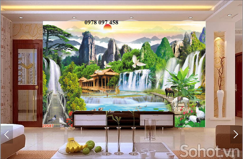 Tranh gạch  phòng khách - tranh gạch