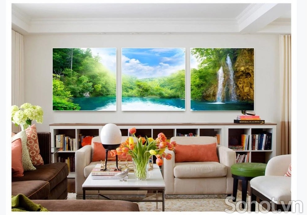 Tranh gạch 3D ốp  tường trang trí phòng khách