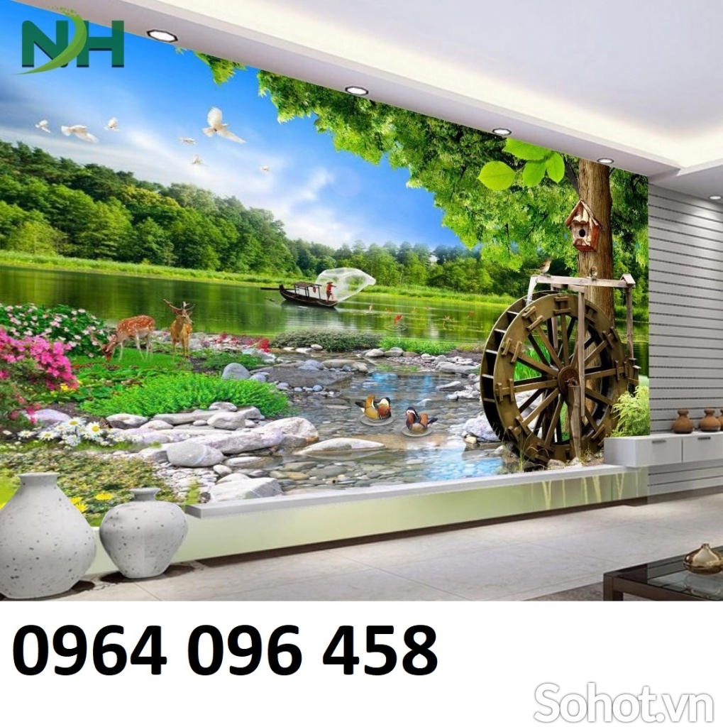 Tranh cảnh đồng quê tranh gạch 3d cảnh đồng quê - HD33