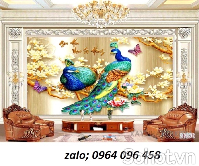 Tranh gạch 3d chim công phượng - DCBBV64